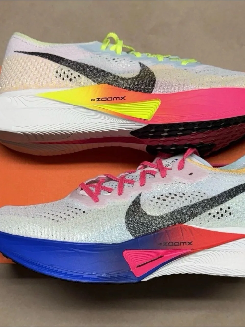 Nike ZoomX VaporFly Next% 3 Multi-Color Mens size 14 Running Shoes NEW!